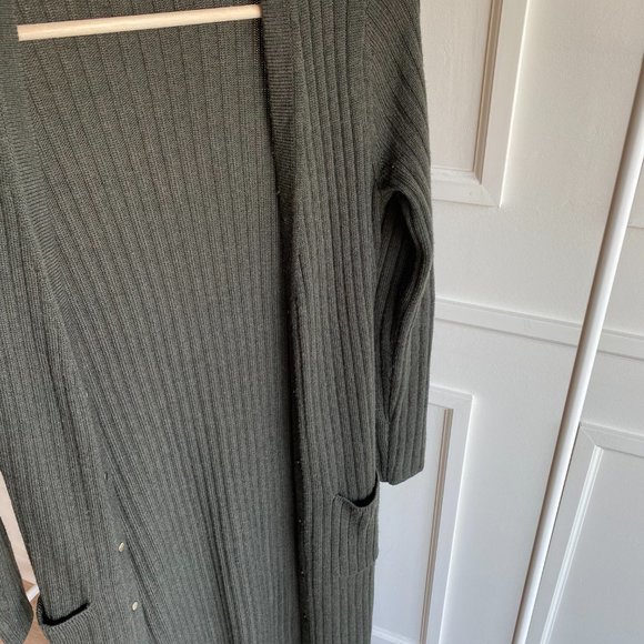INTERMIX Ribbed Duster Cardigan Sweater - Green - Picture 10 of 15